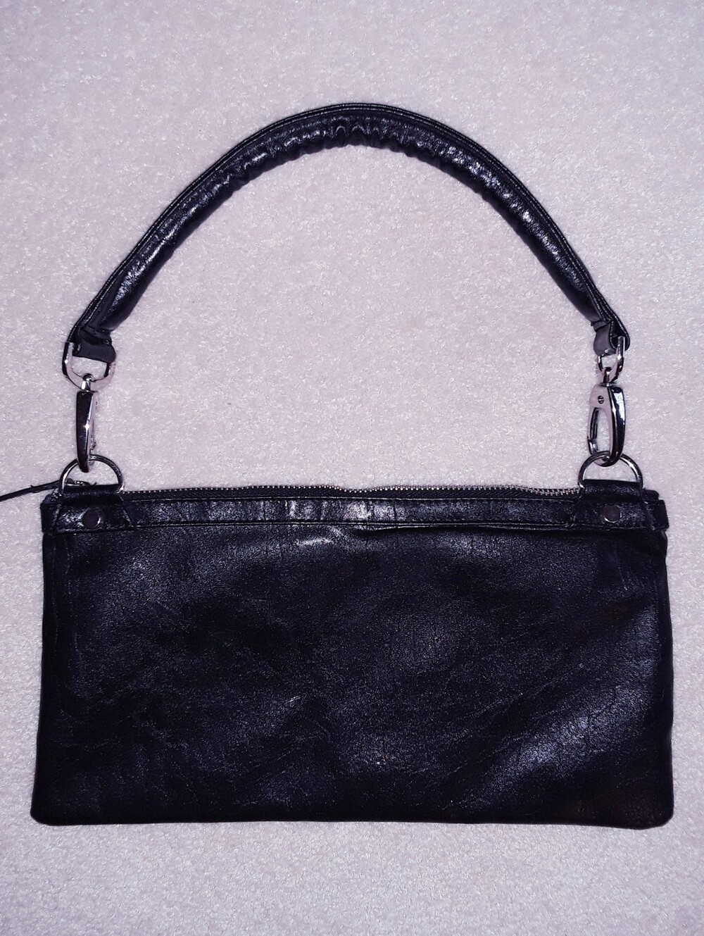 Vintage 2010s Large Shoulder bag / clutch / cosmetic pouch - Metal Indie Sleaze
